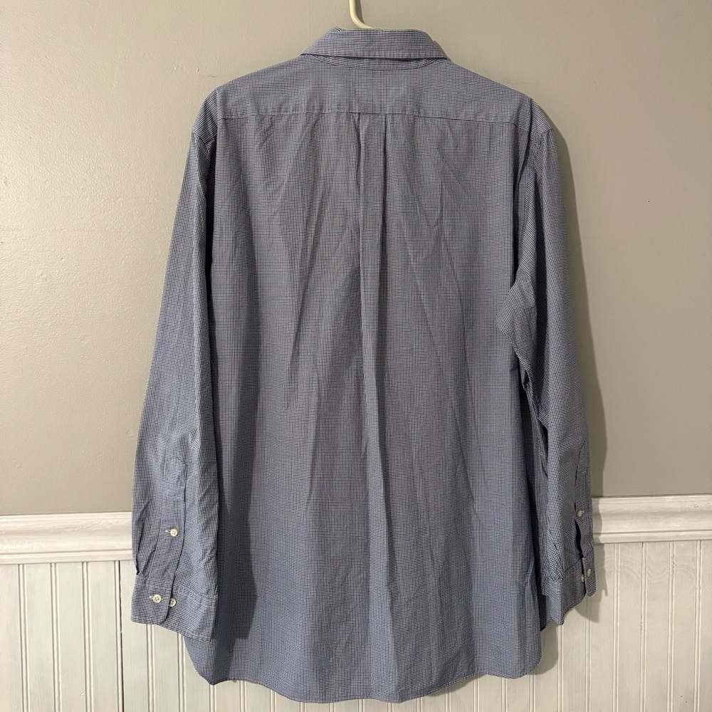 Ralph Lauren Men’s Slim Fit Shirt 18 34/35 Blue Gingham Embroidered Blue Pony - Picture 2 of 4